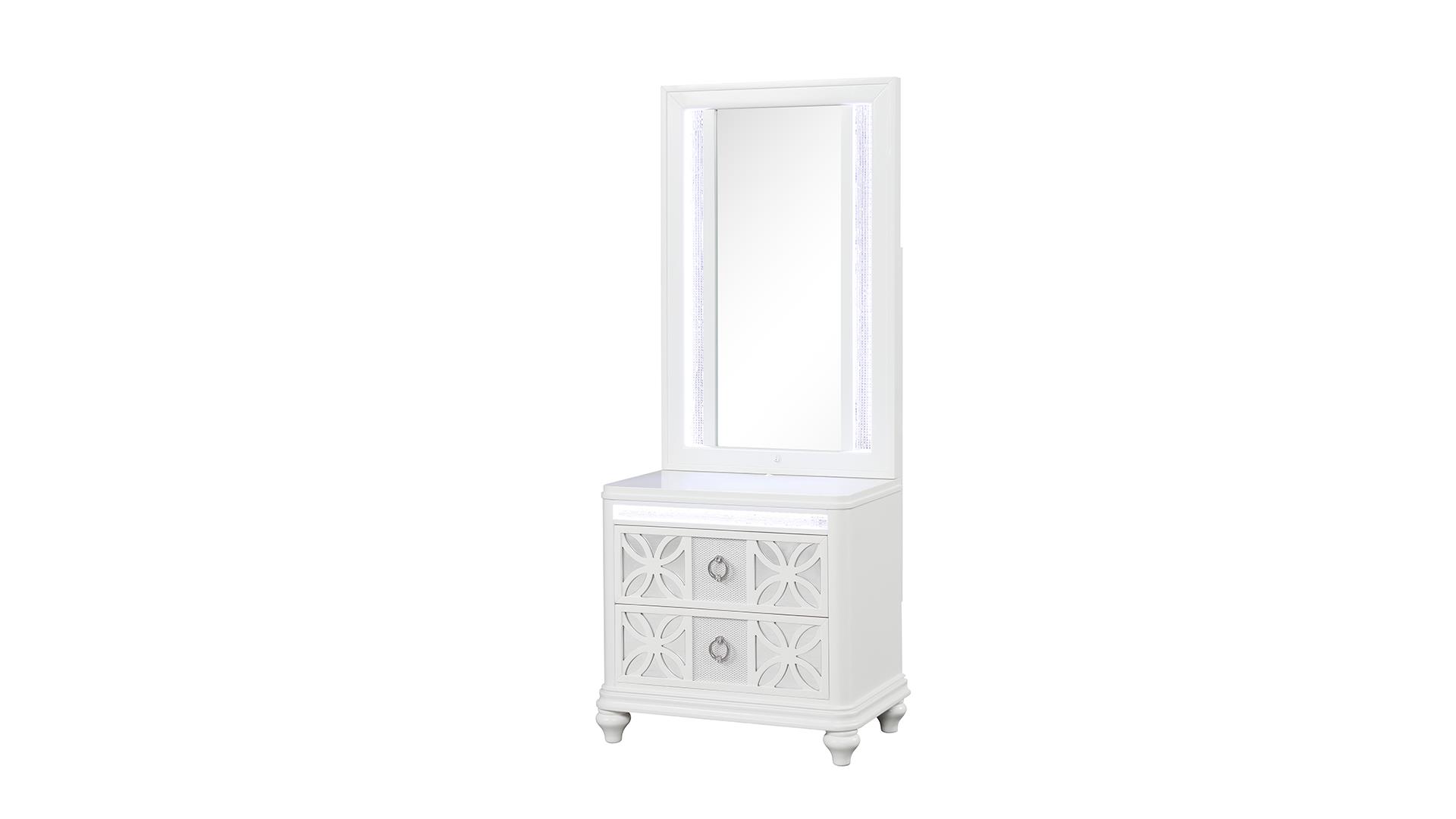  Abigale Bedroom Set with Mirror Top Nightstand – Image 5