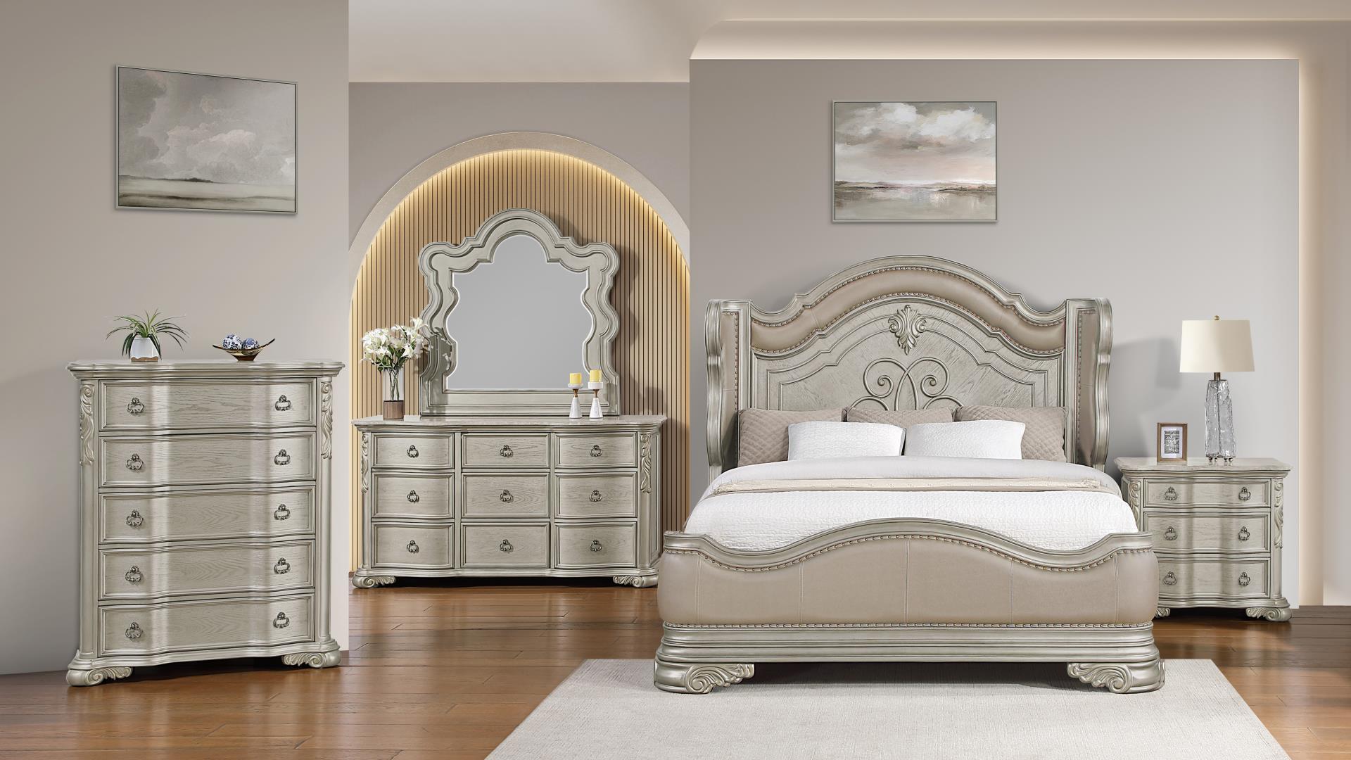 Bella Queen Bedroom Set in Champagne – Image 1