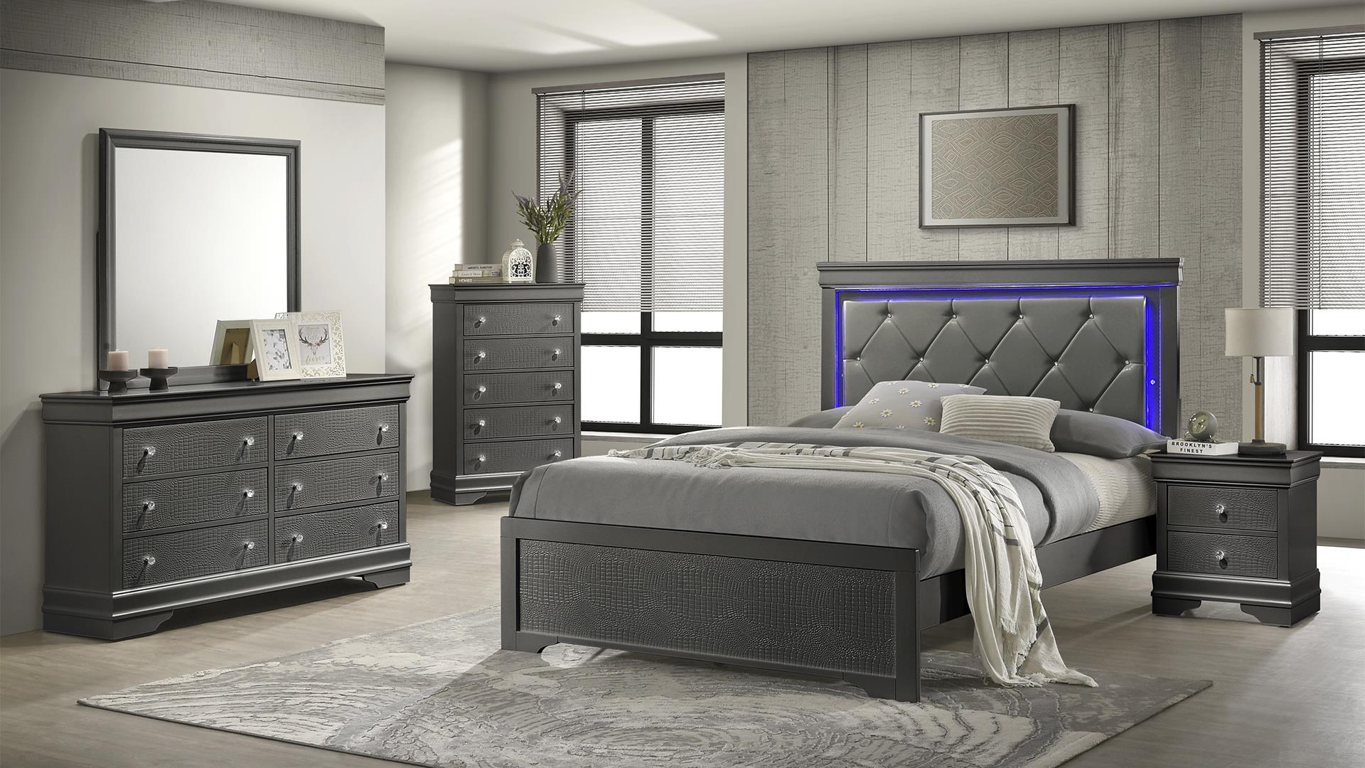 Blaze King Bedroom Set in Gray – Image 1