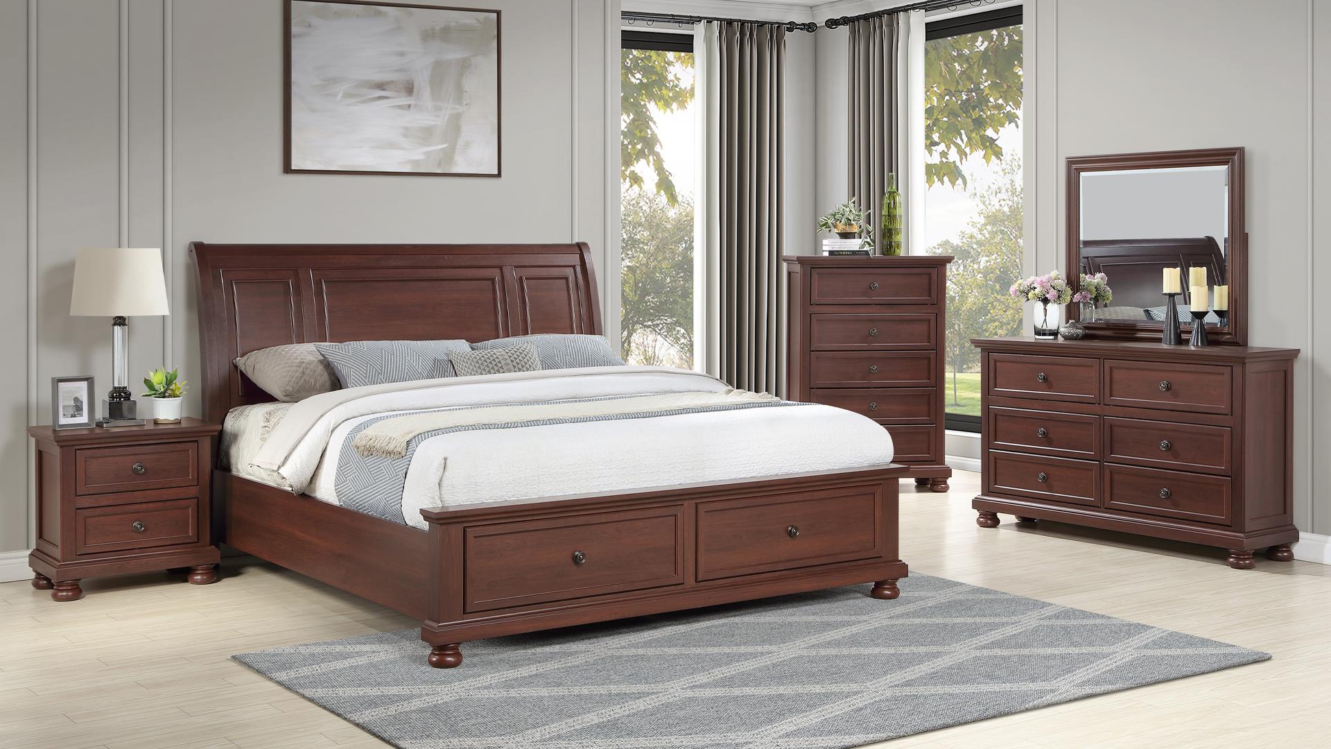 Boston king Bedroom Set in Walnut – Image 1