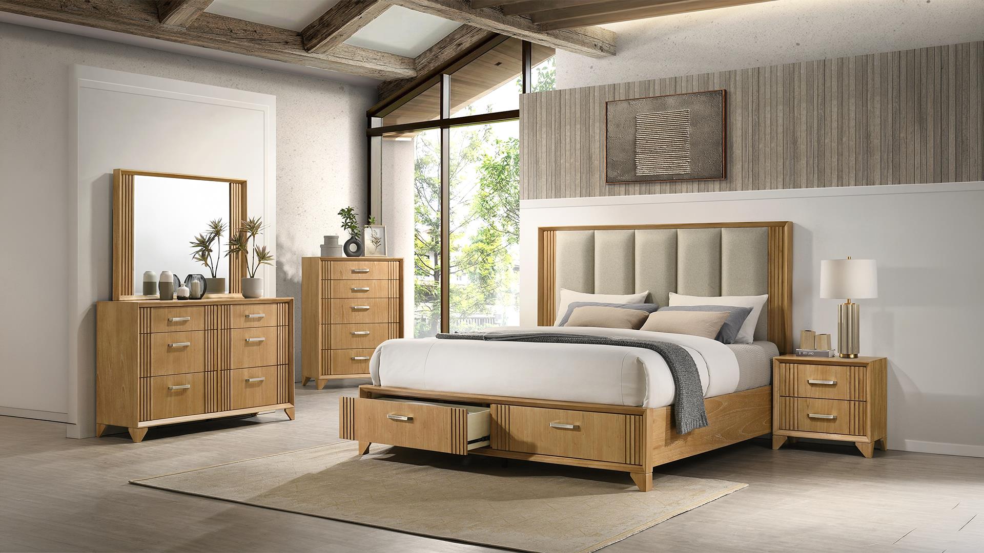 Hugo King Bedroom Set Natural – Image 1