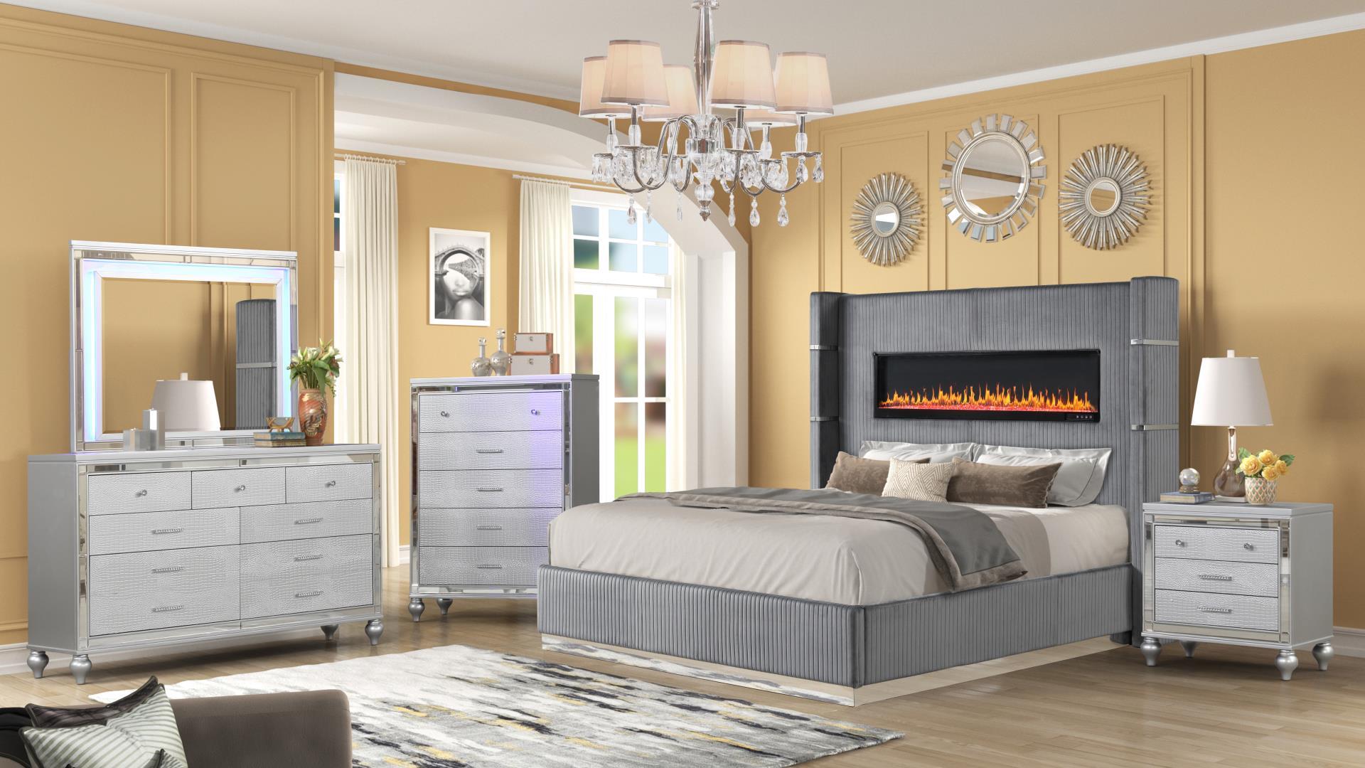 Lizelle Bedroom Set in Gray – Image 1