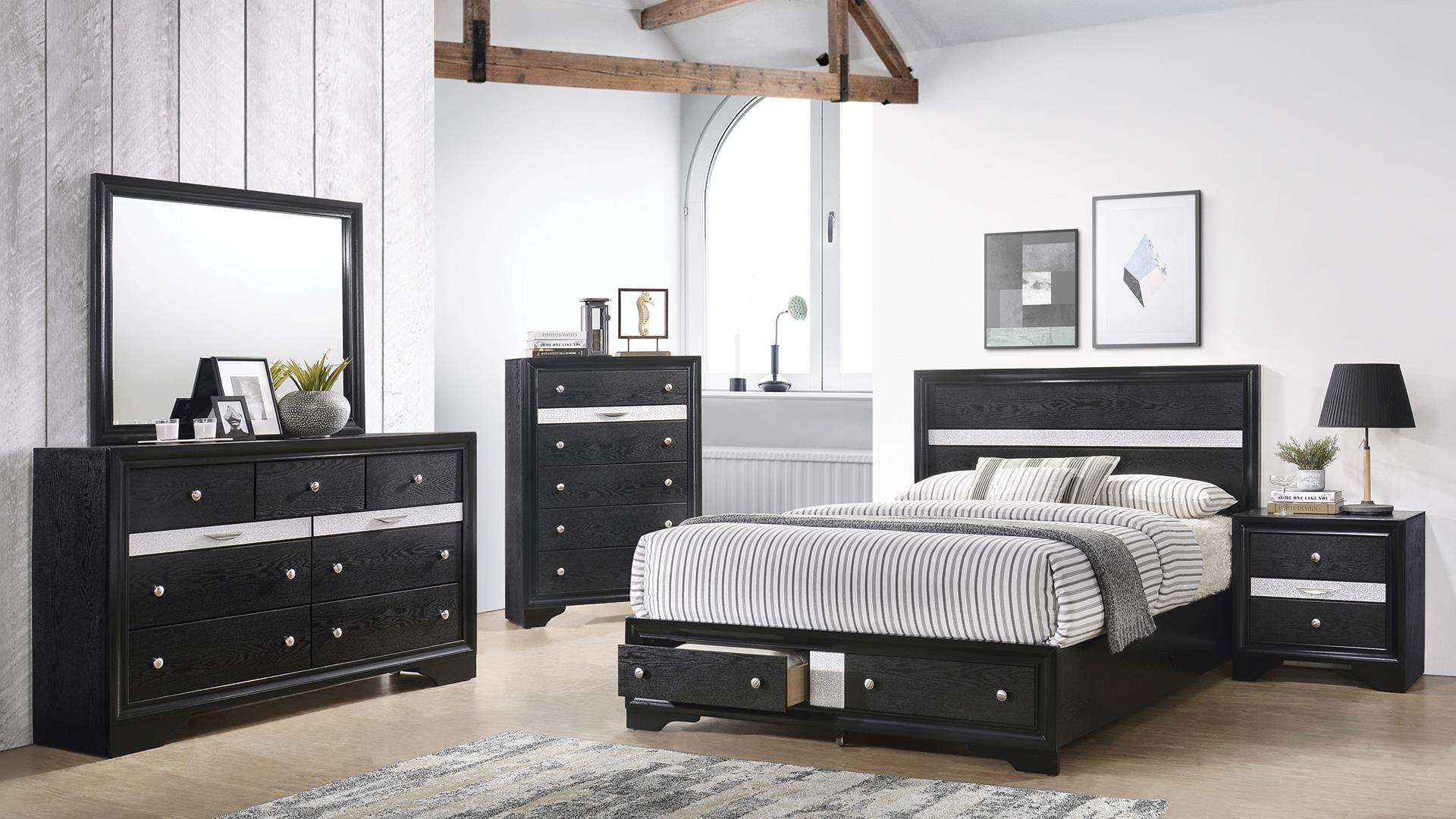 Matrix Bedroom Set in Black – Image 1
