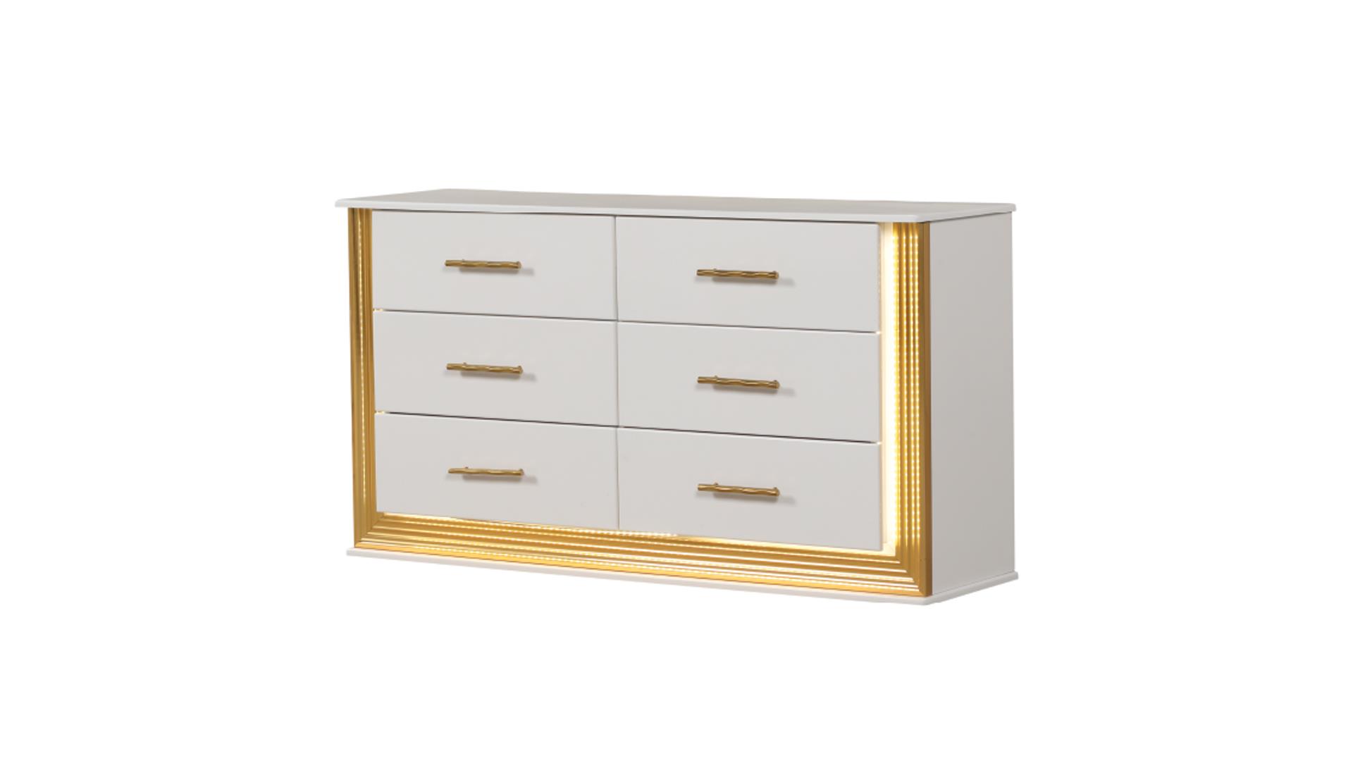 Obsession Bedroom set in White & Gold – Image 3