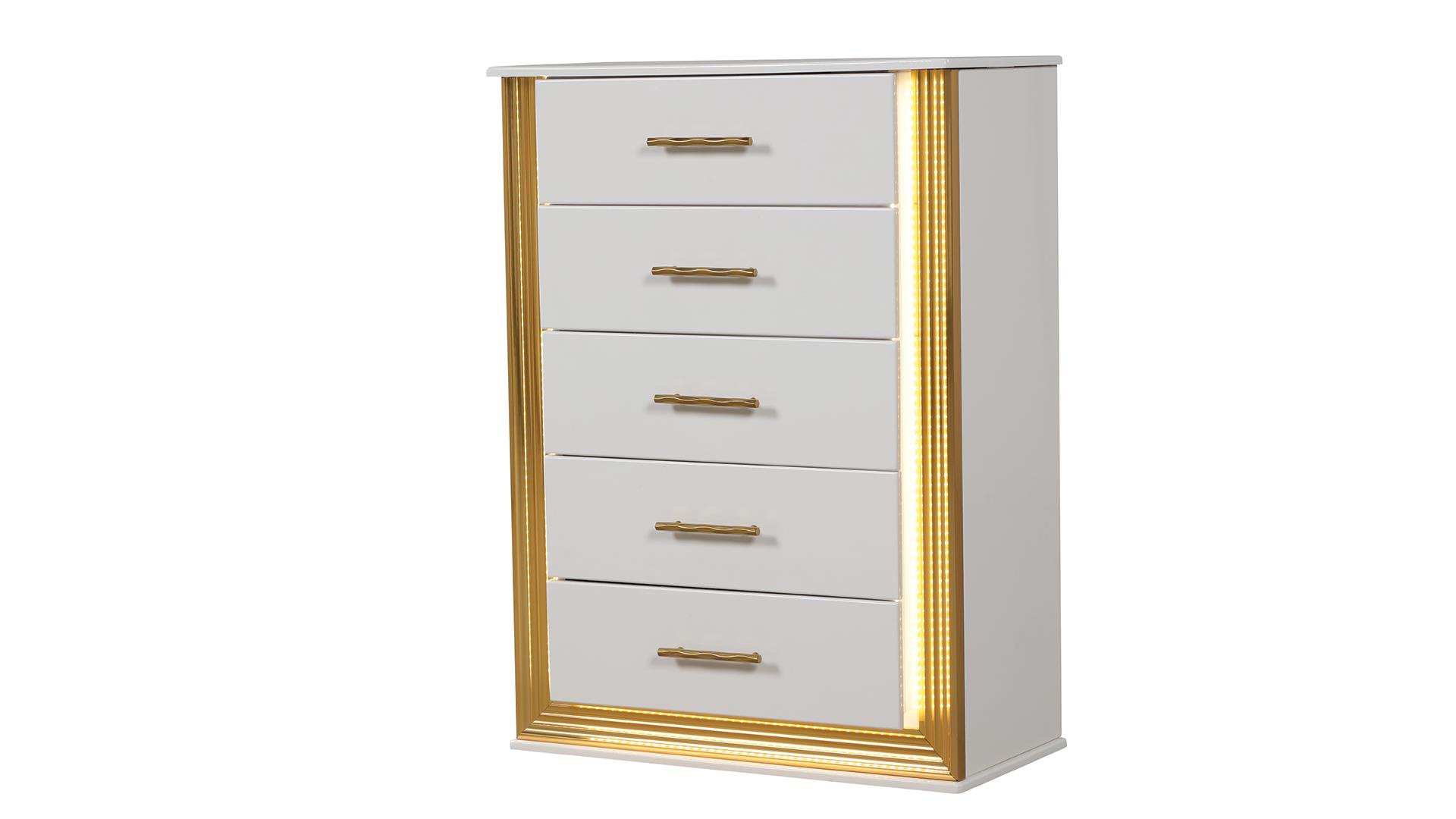 Obsession Bedroom set in White & Gold – Image 4