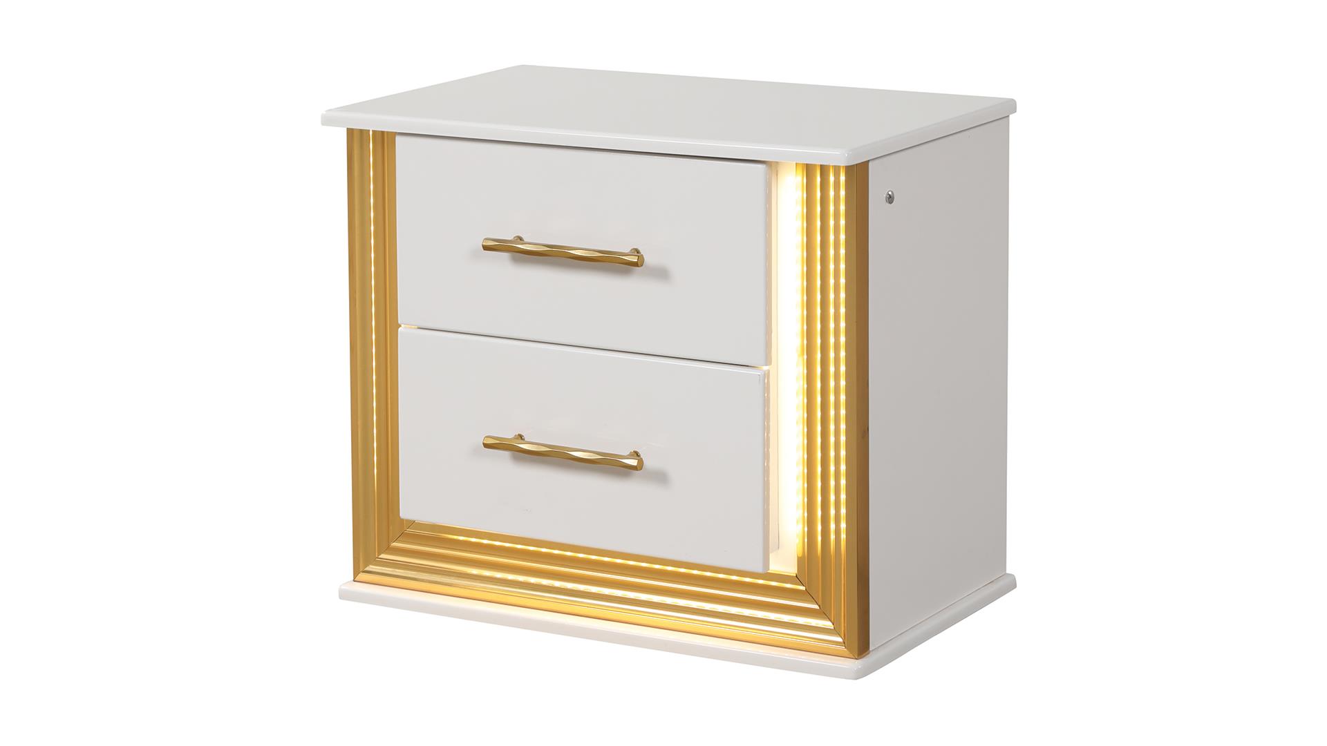 Obsession Bedroom set in White & Gold – Image 5