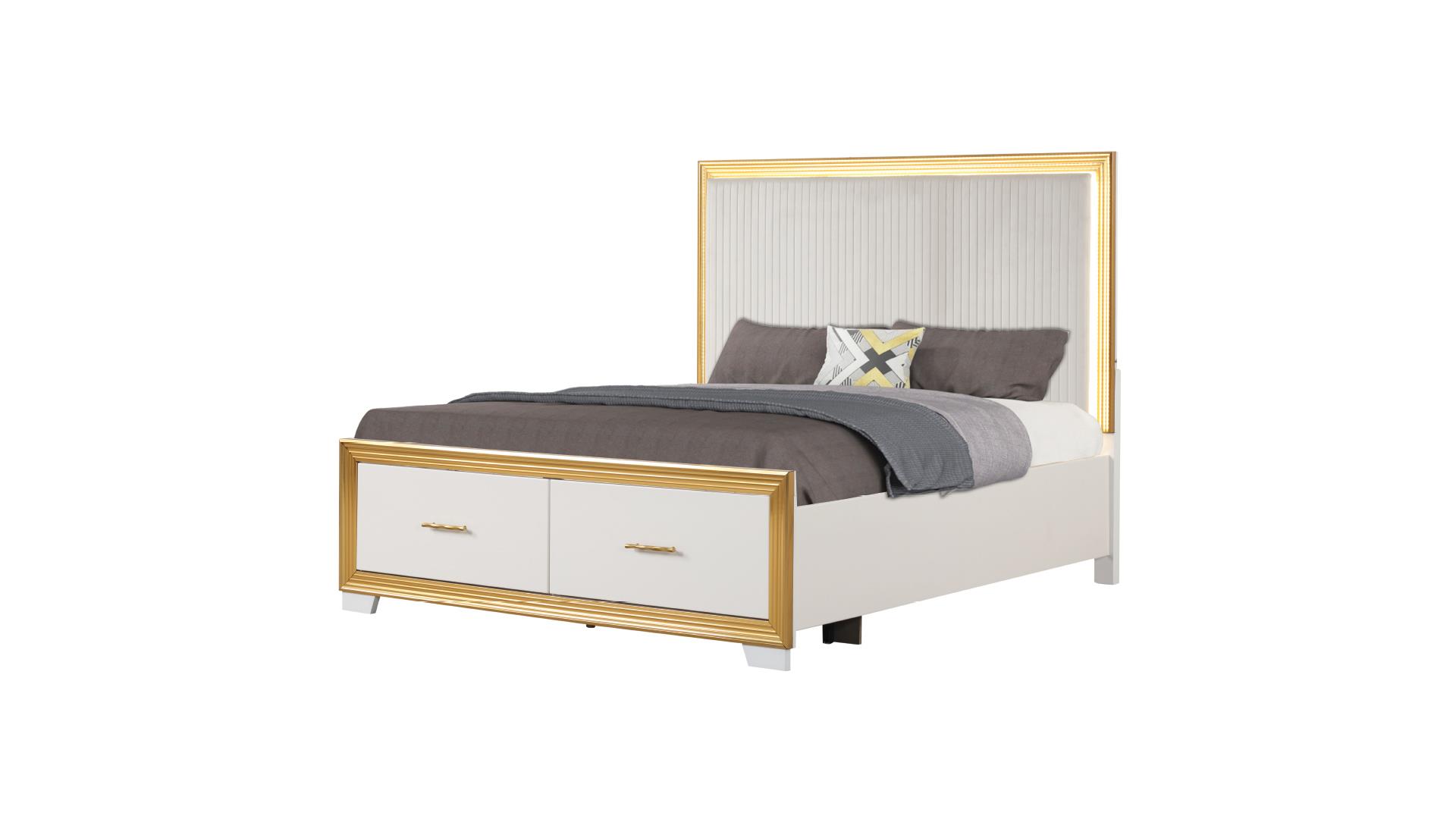 Obsession Bedroom set in White & Gold – Image 2