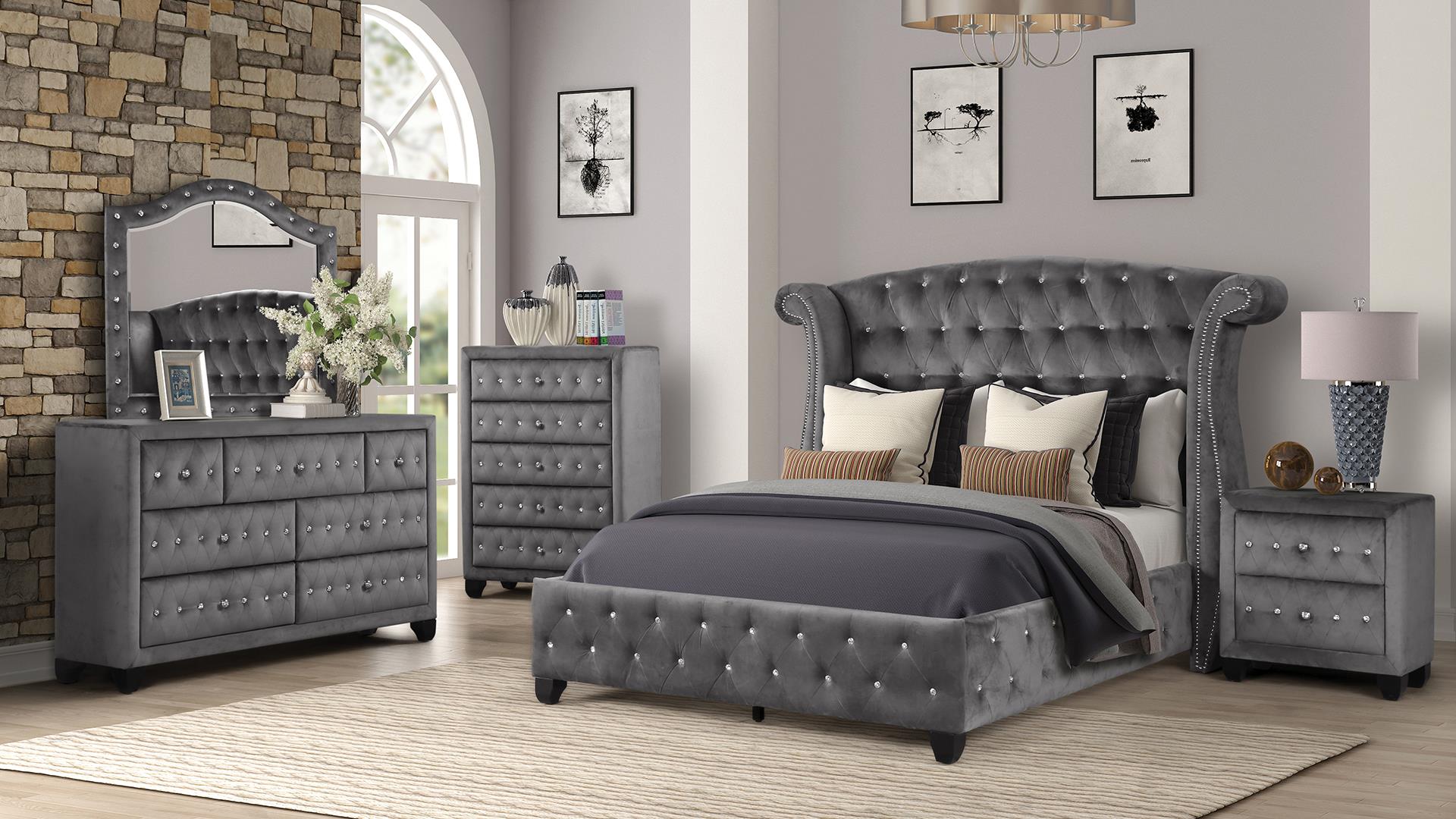 Sophia Bedroom Set in Gray – Image 1
