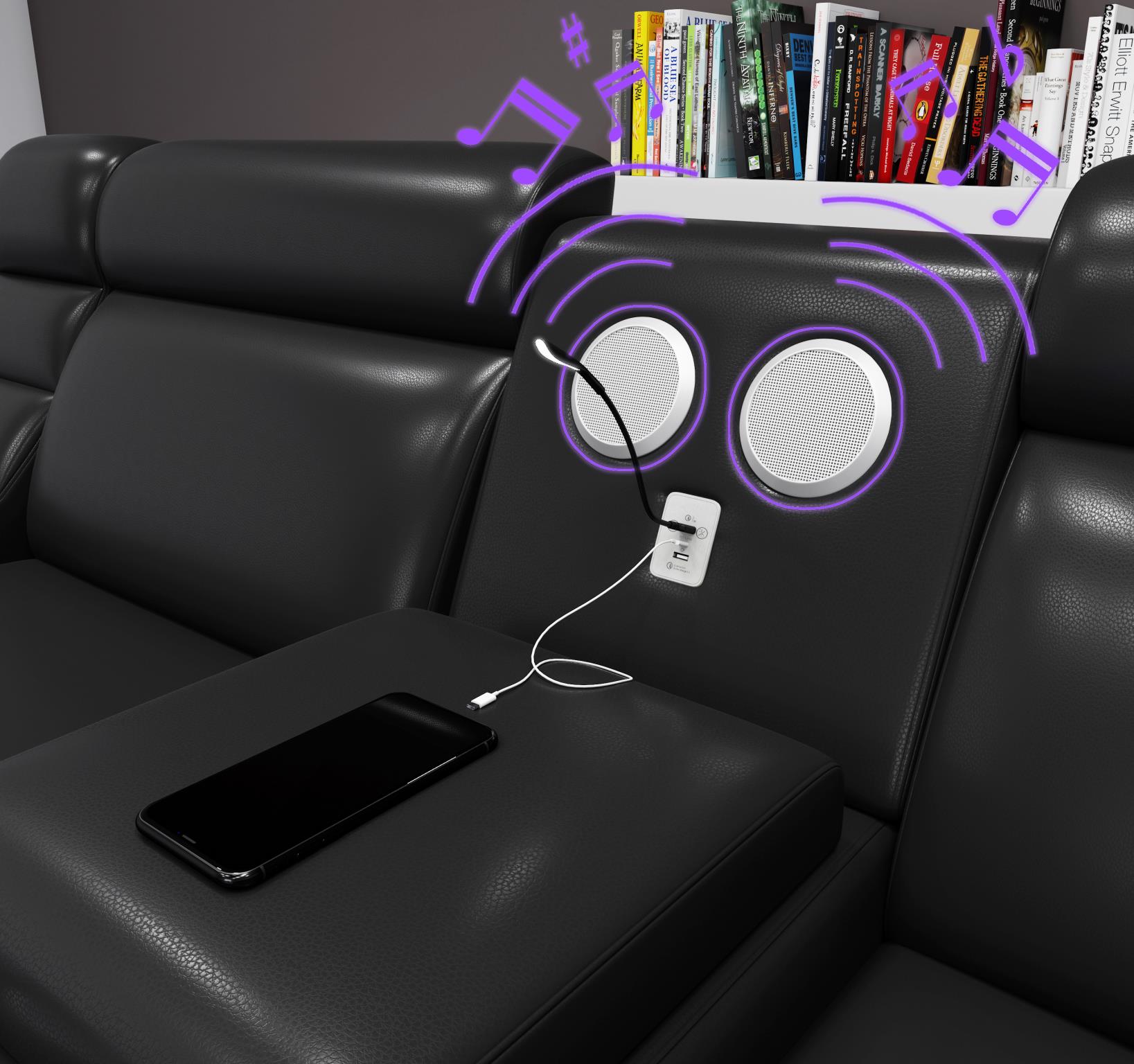 Tokyo - Black Armless Chair with Multi Color LED Set – Image 4