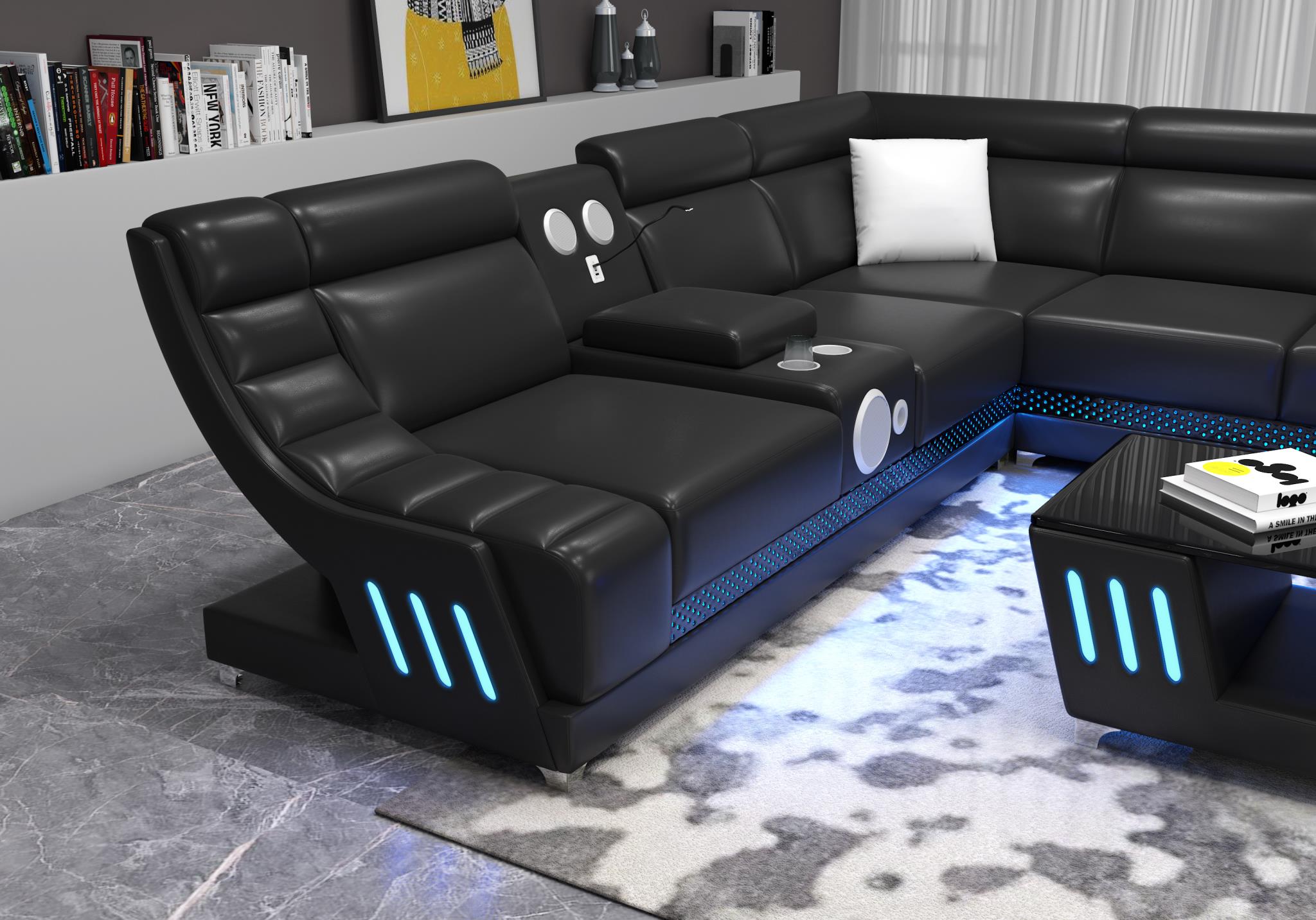 Tokyo - Black Armless Chair with Multi Color LED Set – Image 3