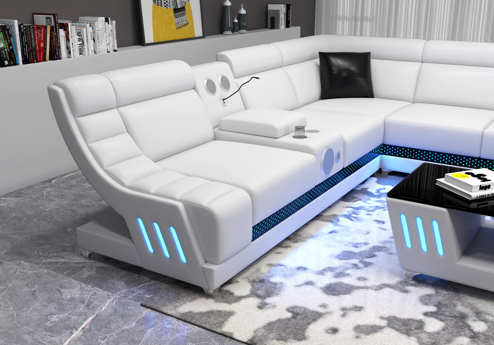 Tokyo - White Armless Chair with Multi Color LED – Image 2