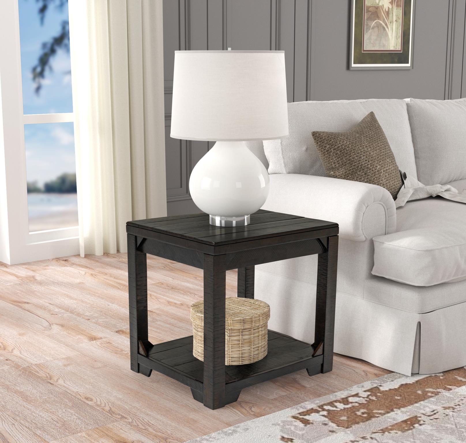 Celia - Rustic Round Coffee Table with Storage Shelf – Image 3