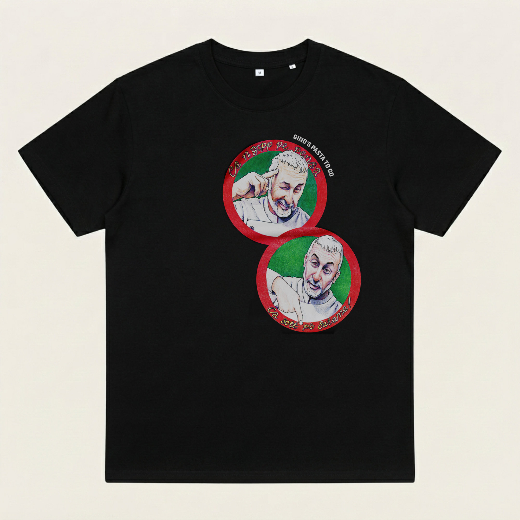T-Shirt (Double Gino Image) – Black, Extra Large