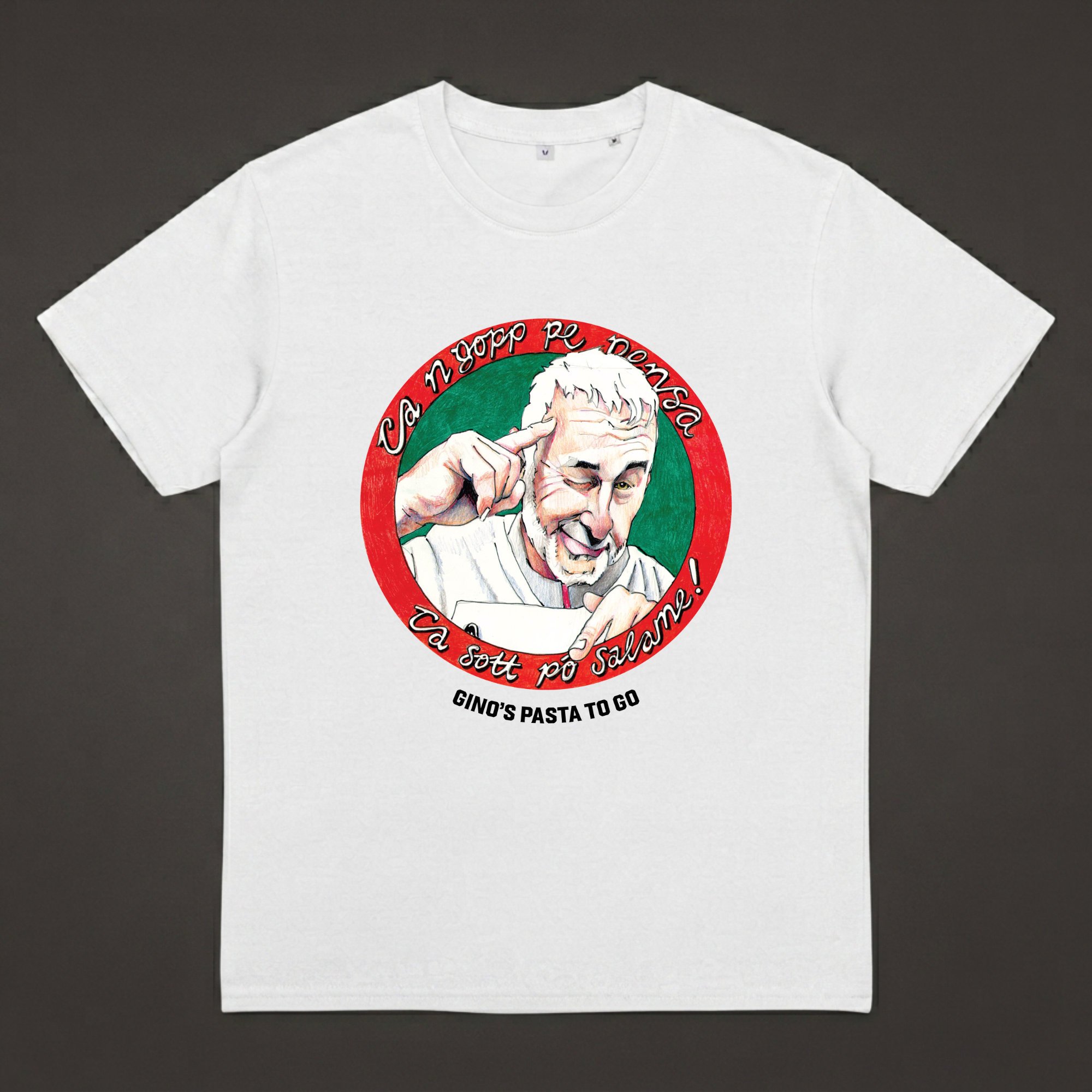 T-Shirt (Single Gino Image) – White, Medium