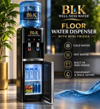 BLK Floor Water Dispenser with Mini Fridge – Image 1