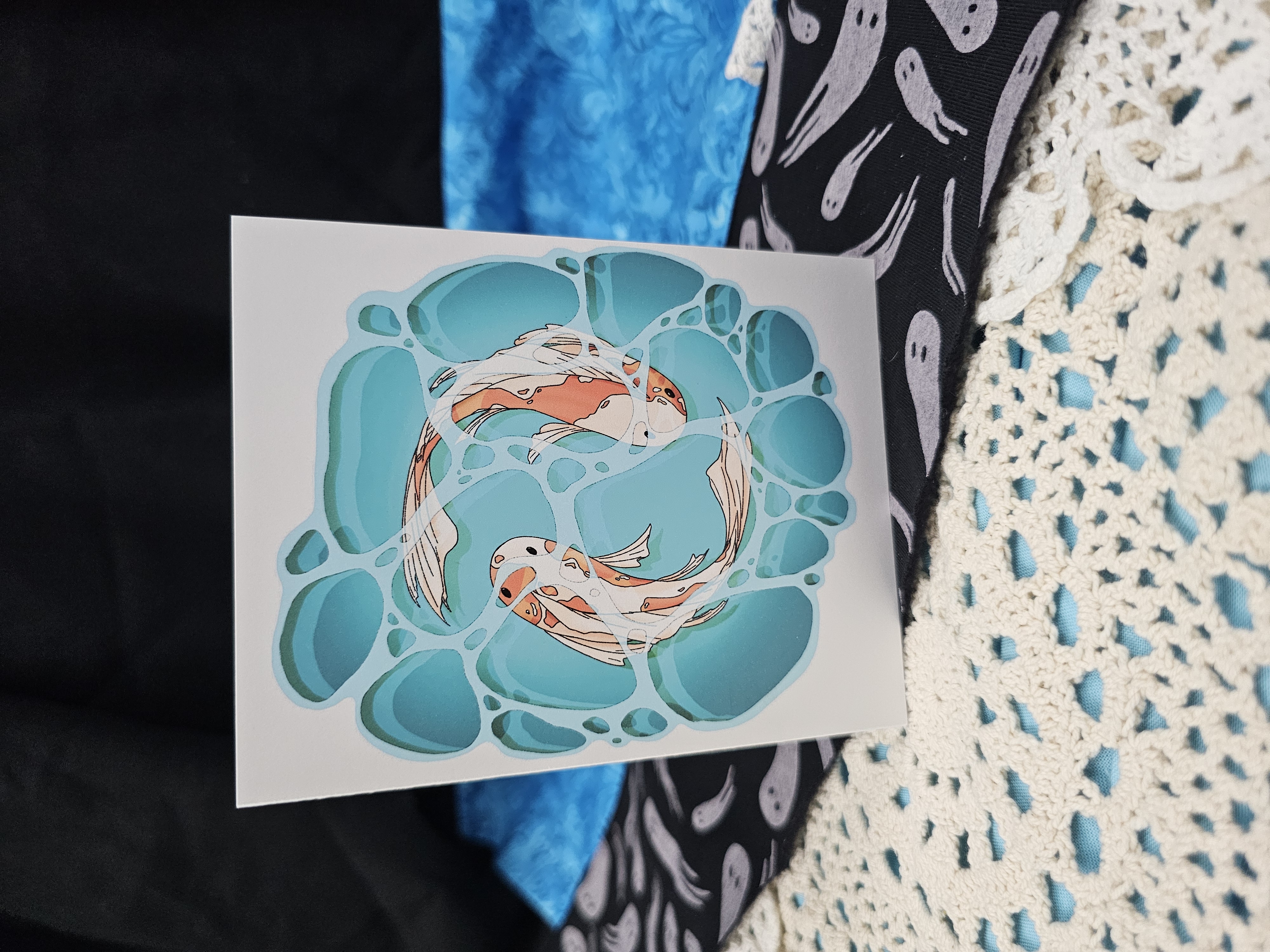 Greeting Card Two Koi Swimming  – Image 2