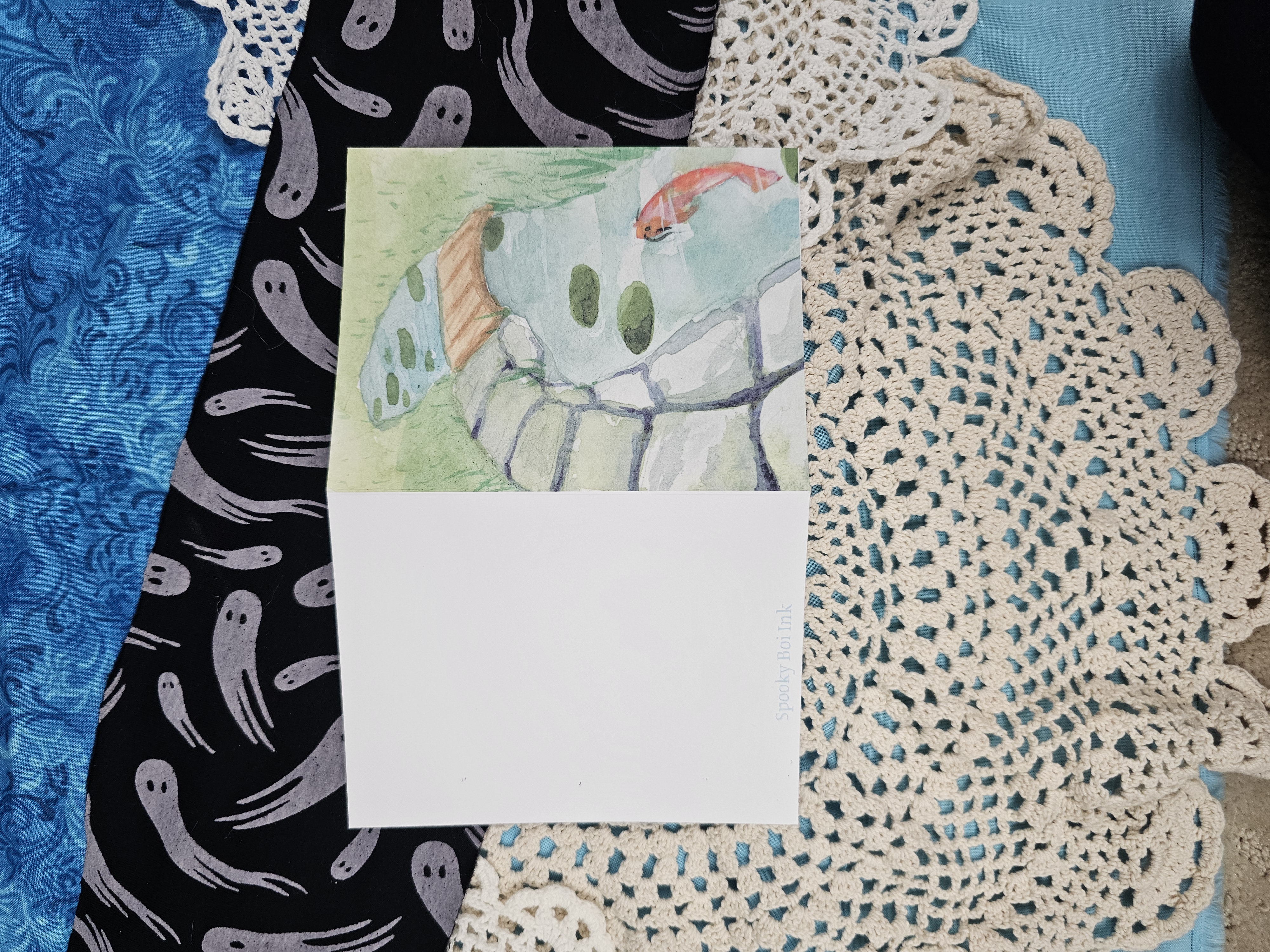 Greeting Card Koi In Small Pond – Image 2