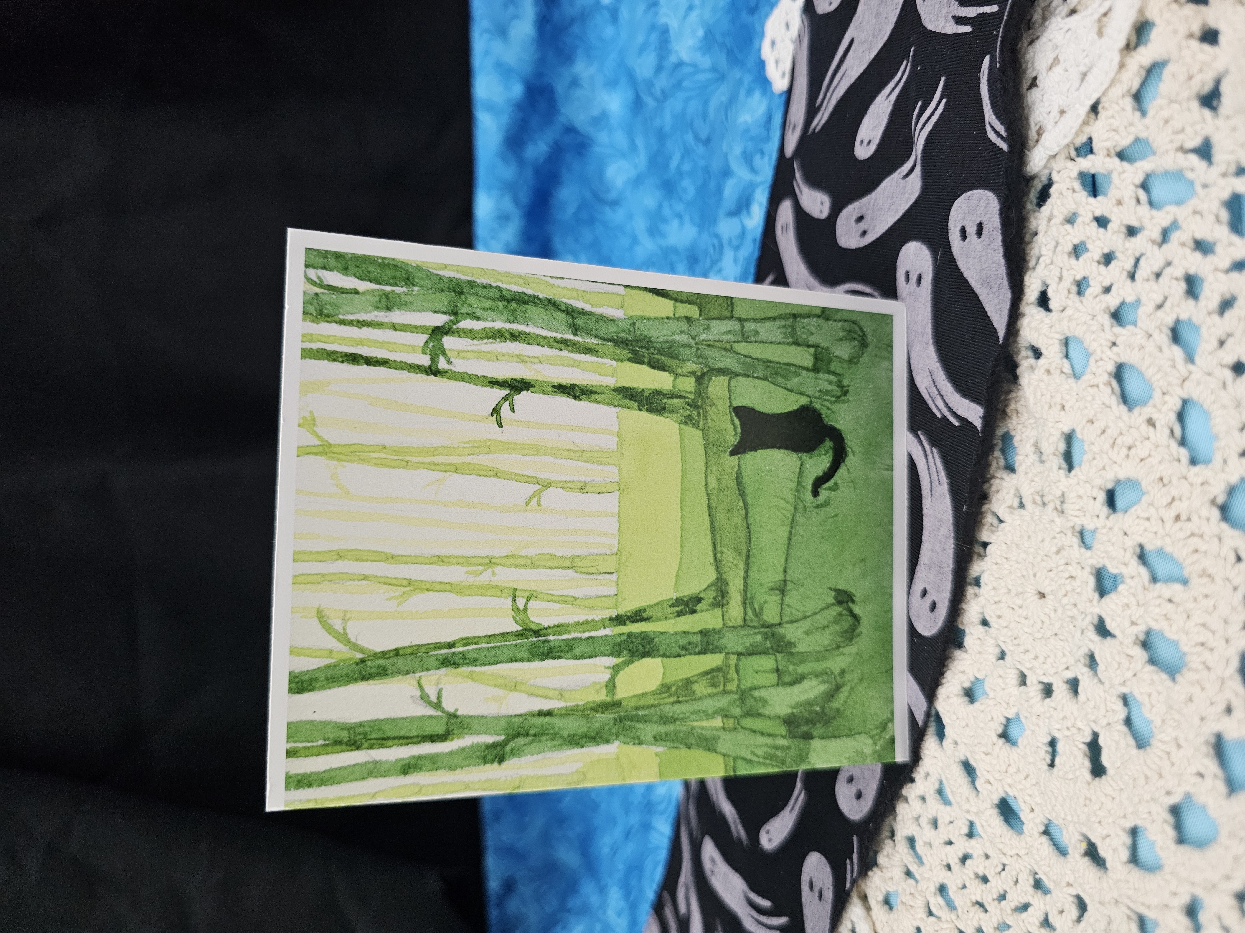 Greeting Card Bamboo Cat – Image 3
