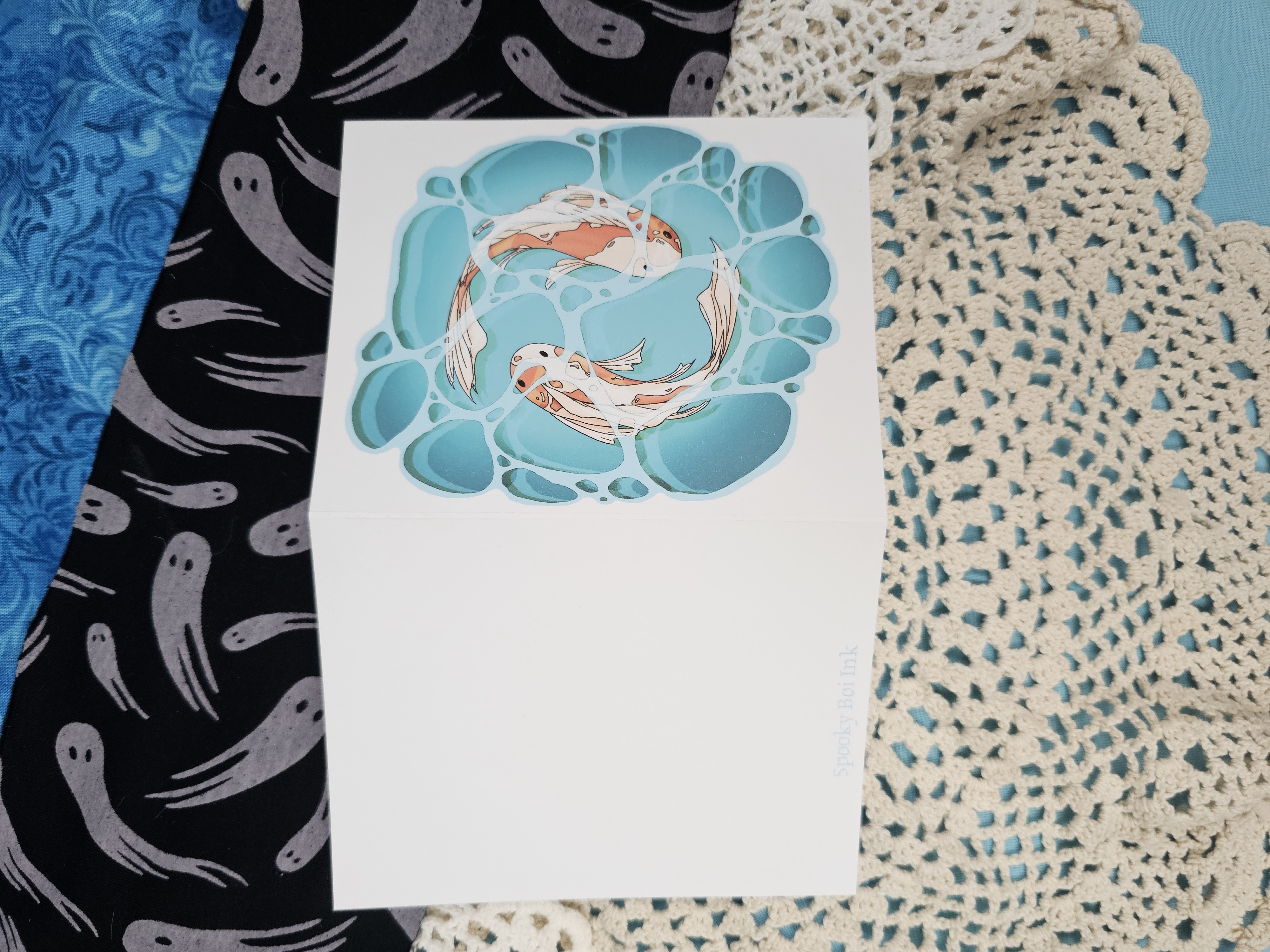 Greeting Card Two Koi Swimming  – Image 3