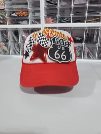 Route 66 Hat with Flames  – Image 3