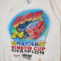 Vintage 90s Jeff Gordon Nascar Graphic Crewneck Sweater Gray Size M – Image 2