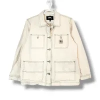 Stussy Wyatt Barn Denim Chore Jacket White Size M – Image 1