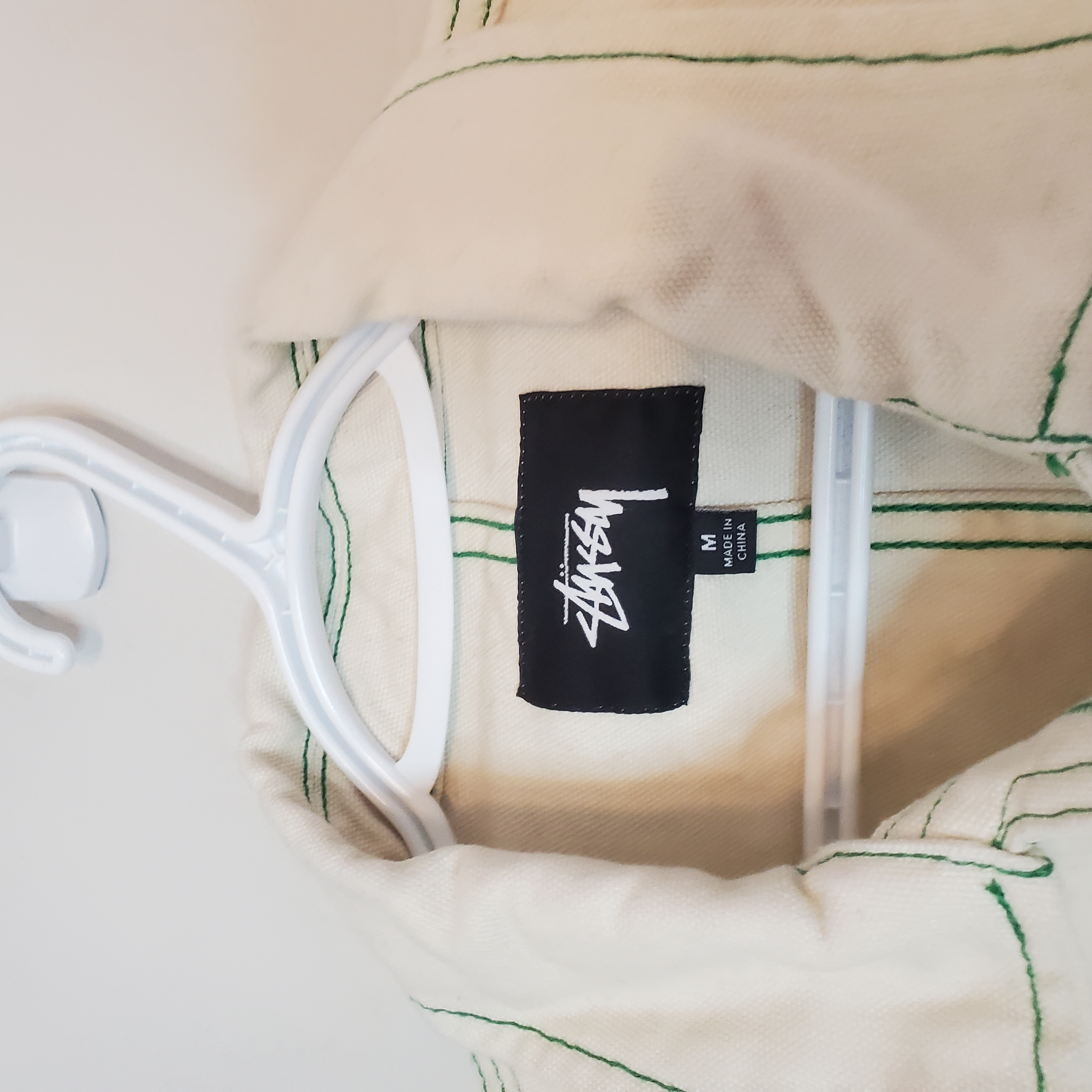 Stussy Wyatt Barn Denim Chore Jacket White Size M – Image 4