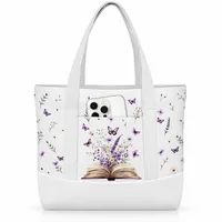 Lavender Butterflies Mini Tote – Image 1