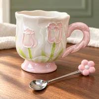Blushing Tulip Mug & Spoon Set – Mug & Spoon Only