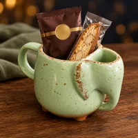 Tea Time Elephant Mug – Mug + Pour-Over Coffee & Biscotti