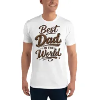 Best Dad Fitted White Tshirt – Image 3