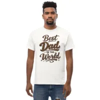 Best Dad White Classic Tee – Image 3