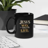 Jesus is the Way Black Mug – Image 3