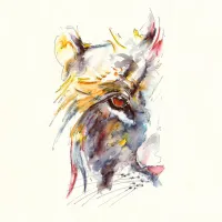 Lioness Nala Watercolour Print – Image 1