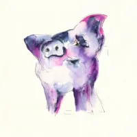Babe Watercolour Print – Image 1