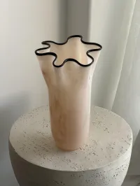 Jarvis Glass Vase – Ivory / Black – Image 1