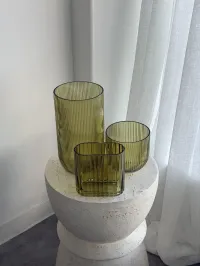 Ripple Vase Olive – Image 1
