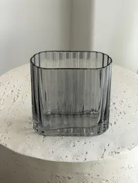 Ripple Oval Vase Smoke – Image 2