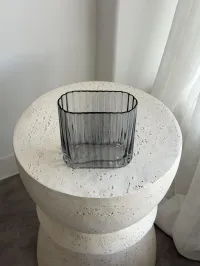 Ripple Oval Vase Smoke – Image 1