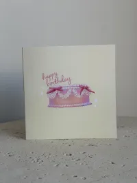 Happy Birthday Vintage Cake Card – Image 1