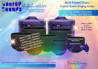 Crystal Singing Bowl Set | Black Plain Frosted  – Image 3