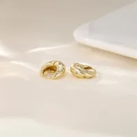 Celestial Textured Gold Huggie Hoops – High-Quality Stainless Steel    – Image 4