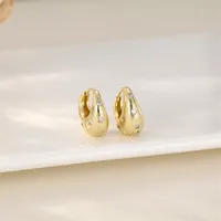 Celestial Textured Gold Huggie Hoops – High-Quality Stainless Steel    – Image 3
