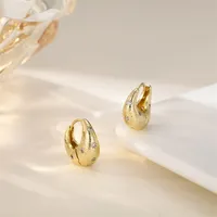 Celestial Textured Gold Huggie Hoops – High-Quality Stainless Steel    – Image 2