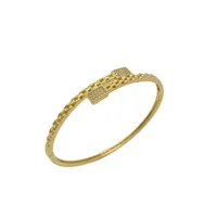 Gold Braided Buckle Bangle Bracelet – Image 1