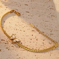 Gold Butterfly Pendant Chain Bracelet – Image 2