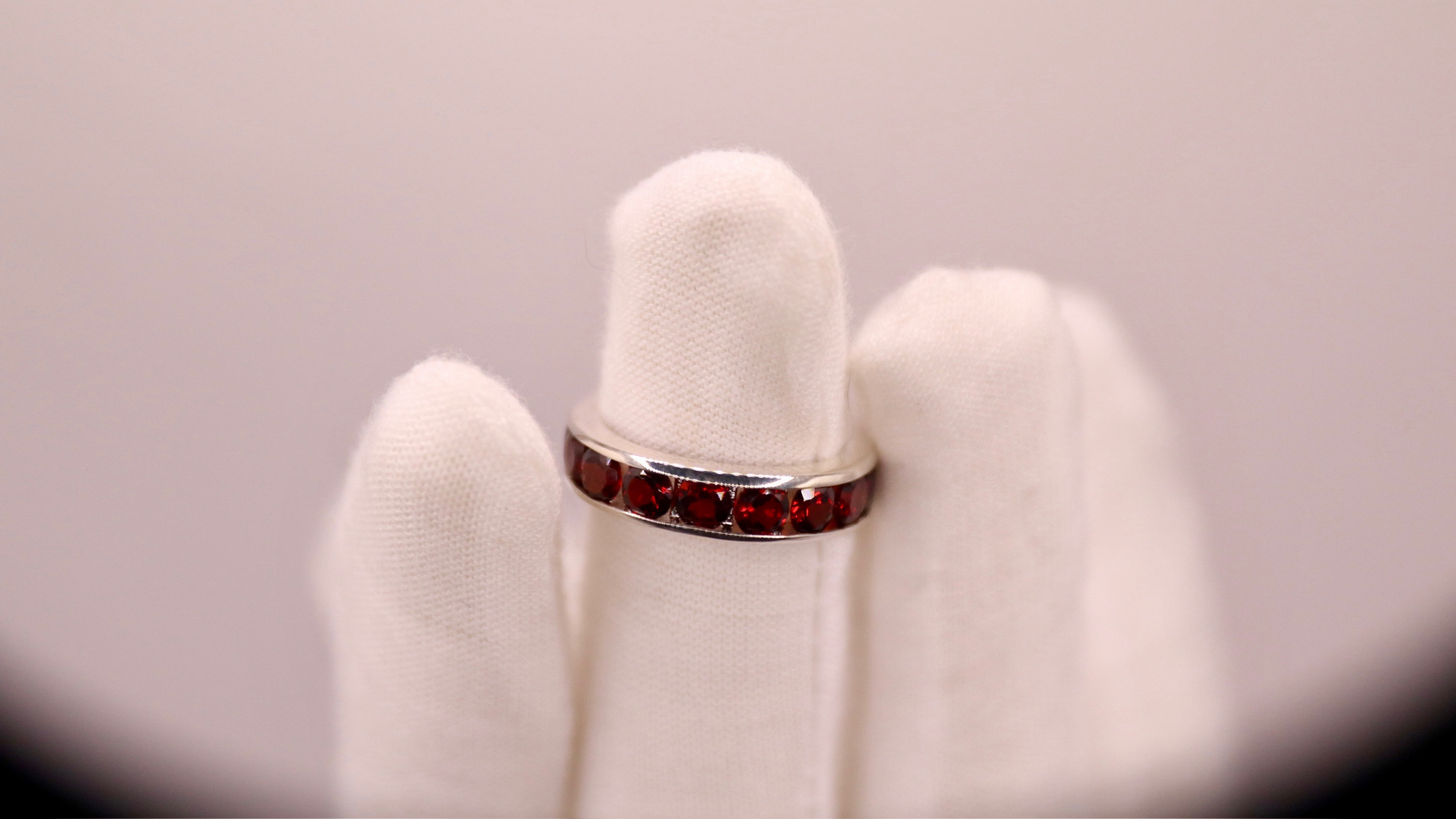 Natural Garnet Eternity Band – Image 2