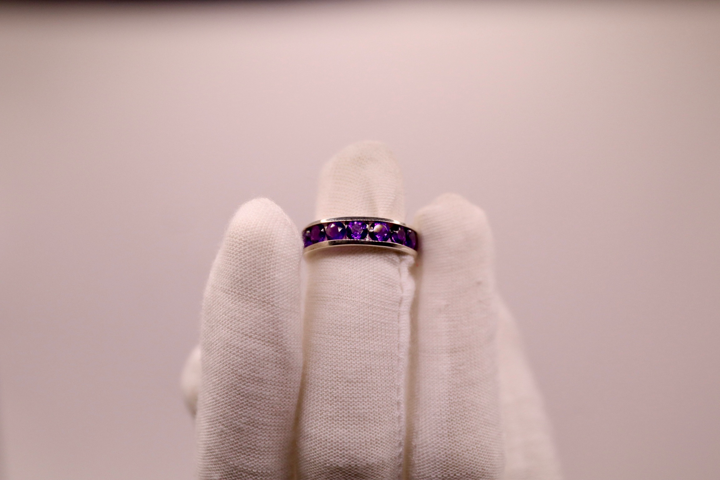 Natural Amethyst Eternity Band – Image 3