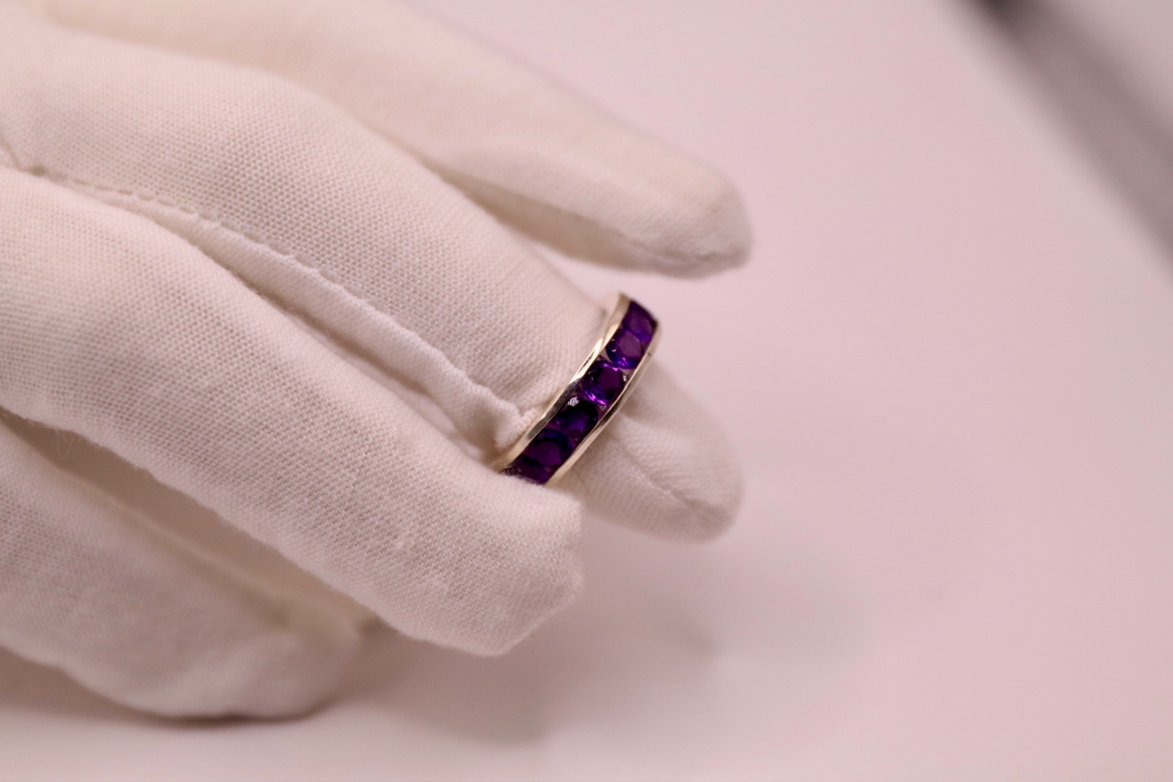 Natural Amethyst Eternity Band – Image 2