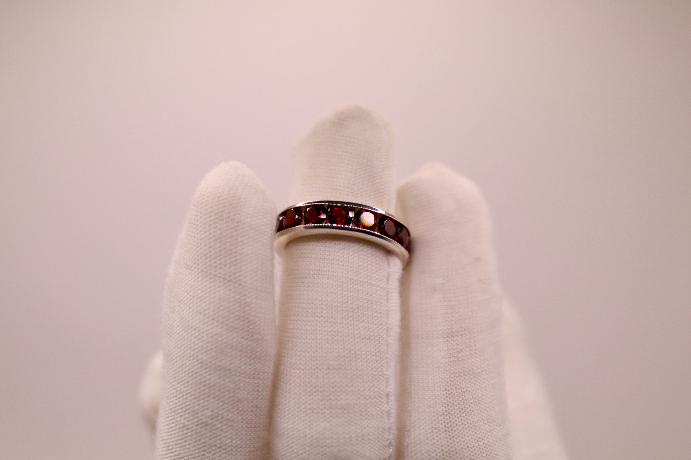 Natural Garnet Eternity Band – Image 3